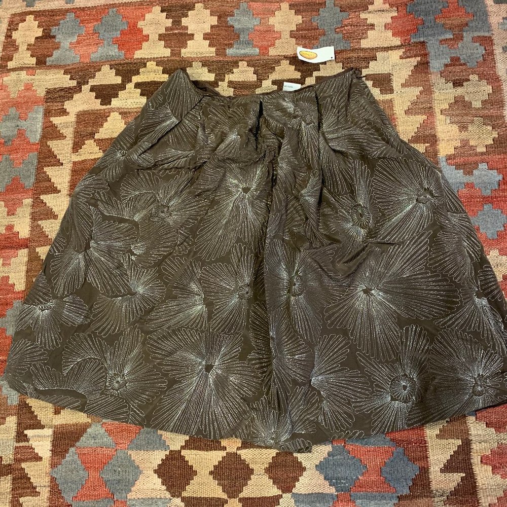 Silk skirt with silver thread embroidery size 8